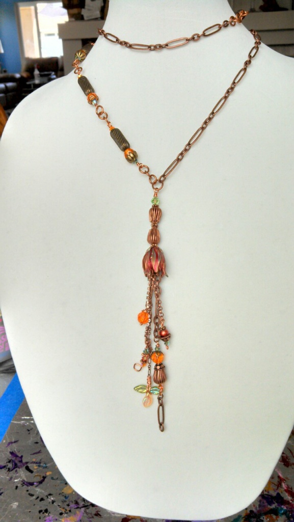 MARCIASTABLET - Tulip Bead Necklace, altered, with dangles